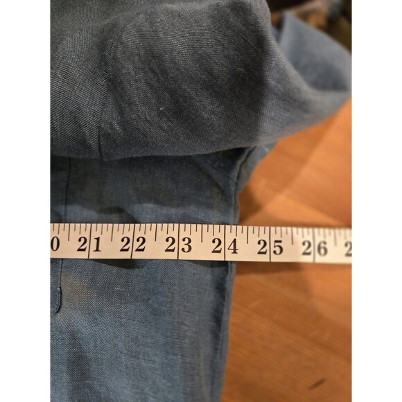 Bryn Walker Blue Linen Classic Collar Shirt, Oversized XL or XXL - Picture 7 of 8